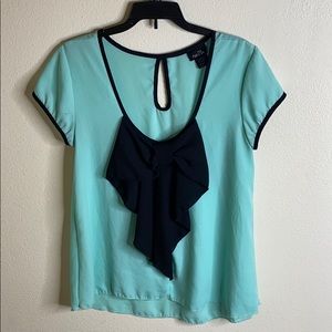 Blue and green blouse